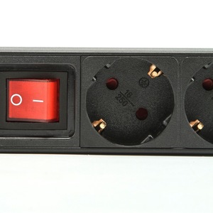 19in 1U 8 Unit German PDU Network Cabinet Rack European Standard Socket Outlet Switch EU Power Strip Distribution 3m Plug Cord