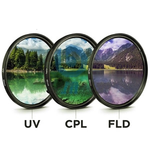 49 ~ 77 MM 3 in 1 Lens Filter Set with Bag UV+CPL+FLD  for Cannon Nikon Sony Camera